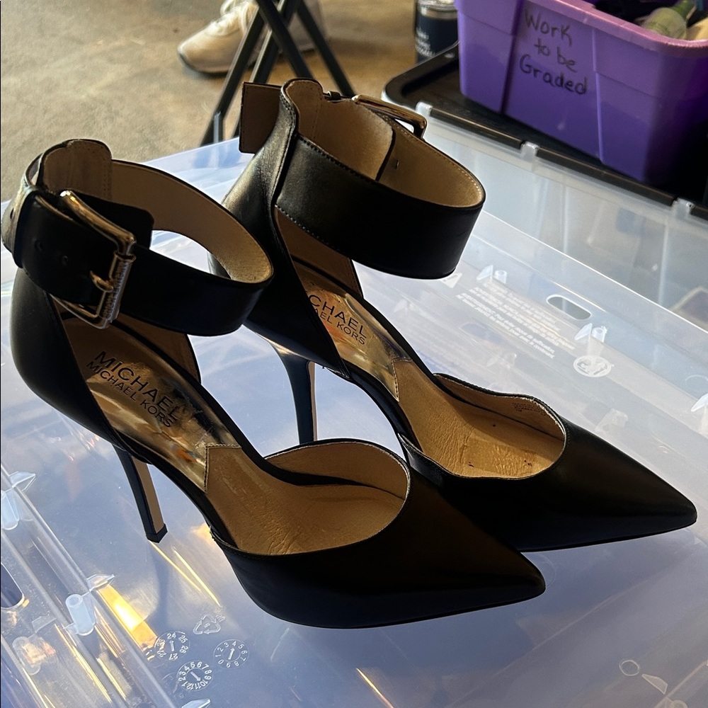 Michael Kors Black Ankle Strap Heels